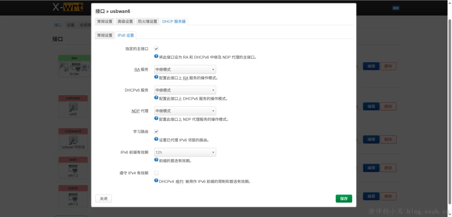 配置 usbwan6 接口