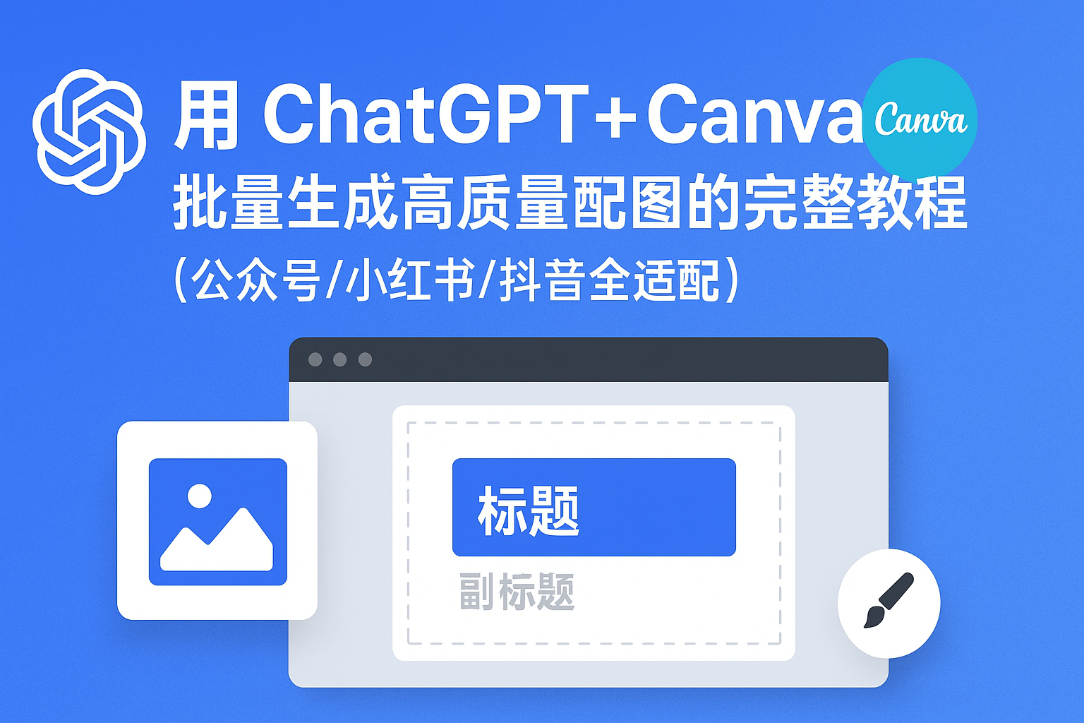 用 ChatGPT + Canva 批量生成高质量配图的完整教程（公众号/小红书/抖音全适配）顶部背景图