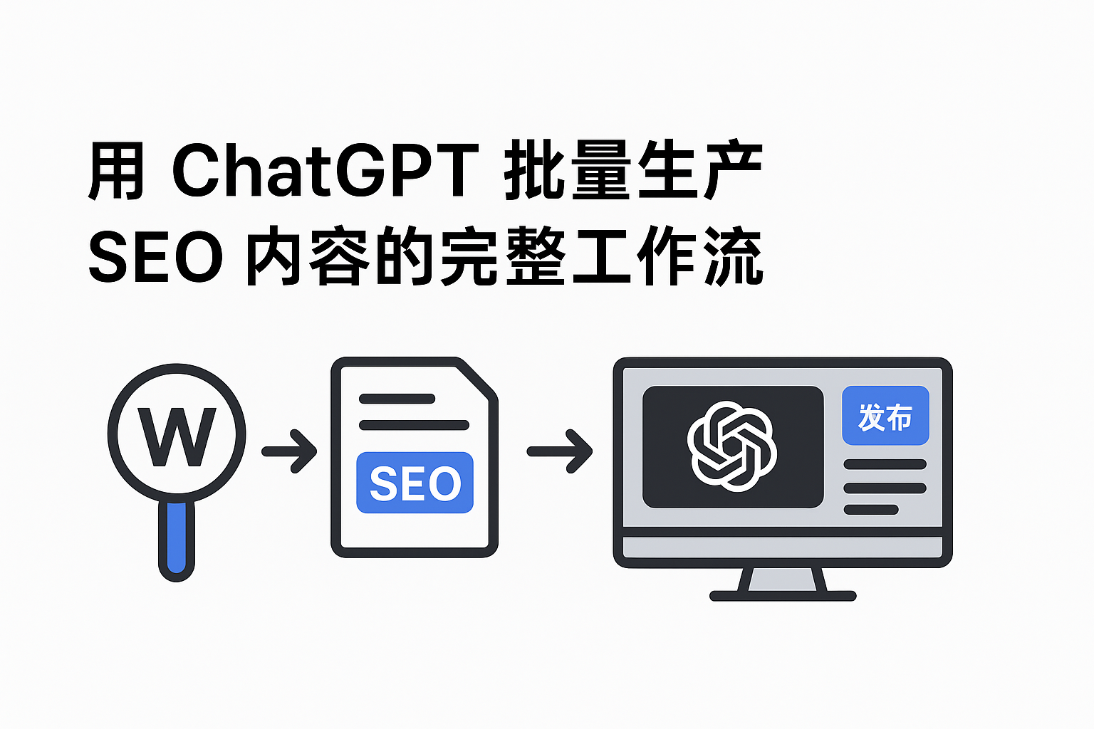 用 ChatGPT 批量生产 SEO 内容的完整工作流(从关键词到发布)顶部背景图